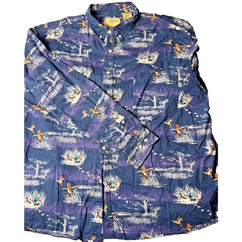 Men's Duck Hunting Print Button Down Shirt Size 2XL Field Tested by Outdoor Life